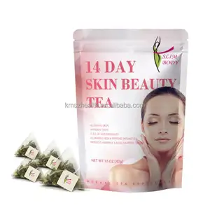Hot Sale Herbal 7 days Beauty Detox Tea Glow Smooth Skin Glow Tea with Collagen Powder slim body