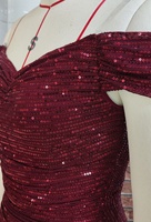 Robe de Soirée Sirène Dorée à Paillettes pour Femme, Robe de Bal Scintillante Épaule Dénudée Formelle pour Saisons Estivales, Robe Longue