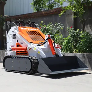 Diskon Mini Skid Steer Diesel Skid Loader Mini Terlacak dengan 4 In 1 Bucket