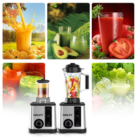 HALEY mikser makanan listrik 2 in 1 terlaris 1-5 kecepatan Juicer dan Blender dengan stoples baja tahan karat untuk penggunaan rumah tangga