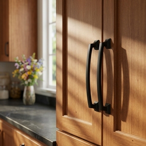 Matt Black Aluminum Alloy Pull 76mm 128mm 160mm Arched Grip Modern Cabinet Drawer <strong>Door</strong> Handle Kitchen Cupboard Furniture Fitting - Product Image 4