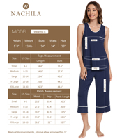 Pyjama rafraîchissant en viscose de bambou pour femme, débardeur et pantalon capri certifiés OEKO-TEX, vêtements de nuit doux et absorbants