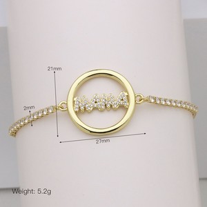 <span class=keywords><strong>Bracciale</strong></span> HS169 placcato oro 18 carati con scritta MAMA MOM, <span class=keywords><strong>bracciale</strong></span> con cuore e lettera in zirconia cubica, regalo per la Festa della Mamma, regolabile, gioiello da donna - Product Image 2