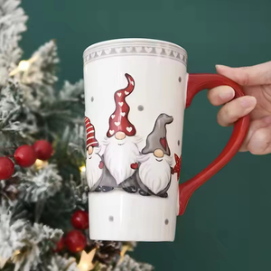 Christmas Coffee Cups Promotional Ceramic Santa Claus Mug Porcelain Christmas Coffee Mug Tall High <b>Large</b> Capacity Gift <b>Box</b> - Product Image 4