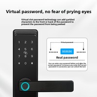 Serrure de porte intelligente WiFi Tuya TTLock CD-03, empreinte digitale, carte-clé, télécommande par téléphone portable pour portes en bois, maison, appartement, hôtel