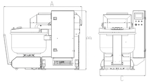 Máy trộn bột xoắn ốc có khay trộn rời, dung tích 100kg, máy nhào bột làm bánh, máy trộn bột 210 lít, hai tốc độ, giá cả - Product Image 2