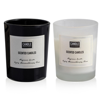 Lilin Aromaterapi Mewah Kustom Waktu Bakar 15 Jam Label Pribadi Pribadi Stoples Kaca Hitam Matte Lilin Kedelai Beraroma