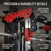 Machine Smith multifonctionnelle tout-en-un pour la maison avec double pile de poids et entraîneur par câble pour l'entraînement de force