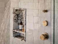 Comptoirs en marbre naturel Calacatta Viola SH STONE, dessus de table de toilette polis, vasque double en marbre pour salle de bain