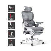 Chaise de bureau en maille avec roulettes Admi pivotant à 360 ° réglable en hauteur