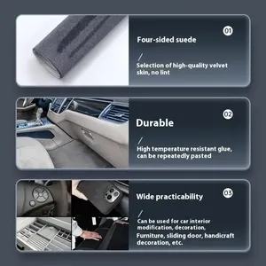 Modification Intérieure de <span class=keywords><strong>Voiture</strong></span> : Film Adhésif de Luxe en Vinyle Velours Suédine de Qualité Supérieure, Changeant de Couleur, Protection UV/IR pour Portières - Product Image 3