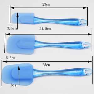 Hot Silicone <strong>Spatula</strong> Cooking Utensils Set 3 Piece with Mini Scraper and Transparent Handle Silicone Brush <strong>Spatula</strong> - Product Image 2