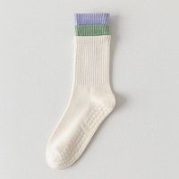Chaussettes de yoga et de Pilates pour femmes, antidérapantes, mi-mollet, avec logo personnalisé OEM, livraison rapide, pour fitness en intérieur, vente en gros