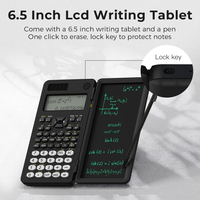 Newyes 82MS calculatrice portable double puissance 6.5 pouces LCD tablette d'écriture calculatrice scientifique pliante avec bloc-notes numérique