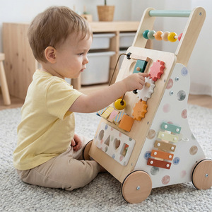 Giochi in legno multifunzionali per bambini: passeggino, carrello della spesa <span class=keywords><strong>arcobaleno</strong></span>, tavola delle attività, per l'apprendimento precoce e l'educazione. - Product Image 3