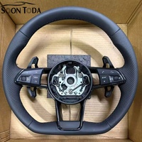 Volant de voiture en cuir à fond plat pour Audi R8 B9 A3 A4 A5 A6 C6 C7 S3 S4 S5 S6 S7 RS3 RS4 RS5 RS6 RS7 Q3 Q5 Q7 RS6 R8 TTRS