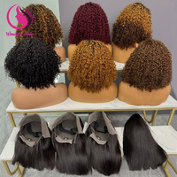 Perruque Bob droite en cheveux vierges alignés avec cuticules, double épaisseur, avec closure Kim 2*6, 100% cheveux humains, perruques Lace Front pour femmes noires