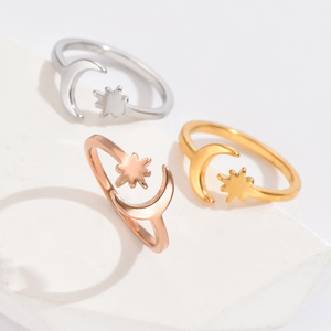 Anillos Ajustables de Acero Inoxidable Chapados en Oro de 18K, Resistentes al Agua y al Deslustre, con Diseño de Flor Infinita, para Mujer, Joyería de Playa para Verano - Product Image 6