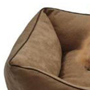 Juego de camas para perros (S/M/L) color camel, de gamuza sólida, impermeables, antideslizantes, con base deslizante y forma cuadrada. - Product Image 6