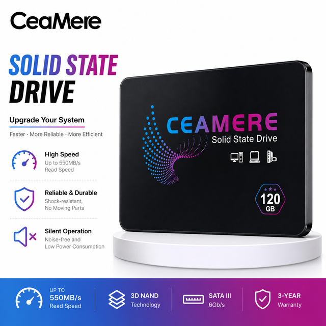 SSD Ceamere 2.5" 120GB OEM SATA III Internal External 240GB for Laptop Computer