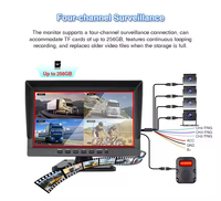 Système de caméra DVR pour camion de 10 pouces avec détection d'angle mort, moniteur de recul 4 canaux AHD 720P avec affichage étanche IP68 et aide au recul