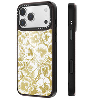 Coque de téléphone en verre A9 rouge foncé avec bordure noire, motif floral doré vintage et paillettes, protection intégrale pour 17 Pro, design personnalisable