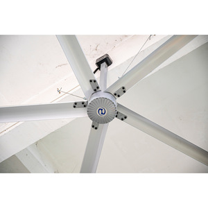 Ventilateur de plafond silencieux noir unique, dernière génération, 7,3 m, pour entrepôt, avec pales en aluminium, moteur haute capacité, contrôle tactile, 6 pales, débit d'air élevé, garantie 20 ans - Product Image 2