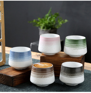 200ml Creative Clay Mug Cup Japanese Restaurant Ceramic Coffee Cup Retro Custom <b>Teacup</b> Stoneware Colorful Vintage Coarse Pottery - Product Image 2