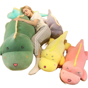 Coussin géant en peluche <span class=keywords><strong>dinosaure</strong></span>, oreiller de repos avec visage brodé et rembourrage suffisant pour la sieste au bureau et la détente à la maison - Product Image 1