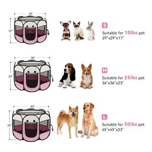 CHUUYU PET parc pour animaux de compagnie intérieur petits chiens chats tente Portable Pop Up chien chenil parc avec étui de transport pour chiens chats lapins - Product Image 6