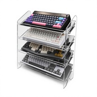 Présentoir à bijoux multicouche en acrylique transparent, support de rangement portable, étagères personnalisables de 3 mm, autoportant, montage facile