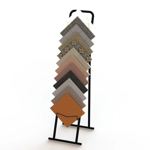 Wholesale Custom Tile Showroom Black Marble Sample Display Rack, Wall For Slab Tile Display Stand Rack