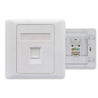 Placa de pared Keystone RJ45 Cat6 con obturador antipolvo, montaje empotrado ABS de 86 mm, placa frontal de red para cableado Ethernet RJ45