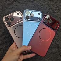 Étui de téléphone magnétique avec grande fenêtre de visualisation brillante, protection d'appareil photo électroplaquée, coque arrière brillante antichoc pour iPhone 18 Pro Max