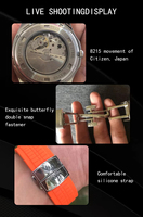 Montres pour hommes, nouvelle arrivée 2025, marque haut de gamme, montres mécaniques automatiques, bracelet en caoutchouc, montre en acier inoxydable, Relogio Masculino