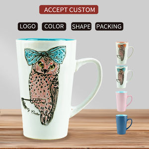 كوب سيراميك أبيض كبير السعة عالي الجودة مصنوع يدويًا للقهوة، متوفر بالجملة من المصنع - Product Image 1