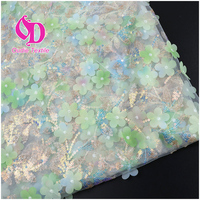 Mode 3D 100% Polyester Tulle Mesh Tissu Brodé pour Enfants Tricoté Croix Style Dentelle Robe pour Mariages et Accessoires