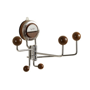 <b>Suction</b> Cup <b>Hook</b> 3 <b>Hooks</b> Stainless Steel Rotation Bathroom Wall Mount No Drilling Required Multifunctional Kitchen Bath <b>Hook</b> - Product Image 5