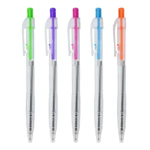 플라스틱 다채로운 투명 볼펜 쓰기 학교 사무실 비즈니스 용품