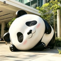 Sculpture géante personnalisée en fibre de verre de panda, adorable statue de personnage IP pour centre commercial intérieur, jardin, ornement de parc à thème
