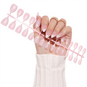 <span class=keywords><strong>Uñas</strong></span> Postizas Francesas en Oferta, <span class=keywords><strong>Uñas</strong></span> de <span class=keywords><strong>Almendra</strong></span> <span class=keywords><strong>Cortas</strong></span> sin Rastro, Piezas de Manicura Prefabricadas, <span class=keywords><strong>Uñas</strong></span> Removibles - Product Image 1