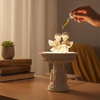 Lampe aromatique sculpturale en forme de colonne romaine, diffuseur d'aromathérapie artistique en résine USB-C, veilleuse LED durable peinte à la main