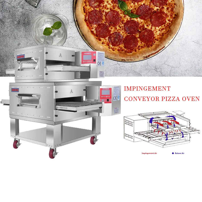 commercial countertop impinger electric conveyor baking pizza oven gas