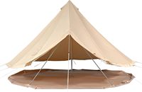 Tente cloche en toile de coton pour camping avec cuisinière, tente de yourte glamping 4 saisons, tente cloche pour famille de 4/6/8 personnes