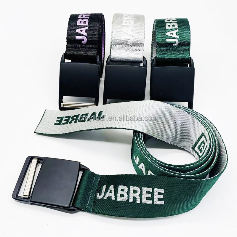 Custom Jacquard Logo Belt with Magnetic Buckle - Nylon Woven