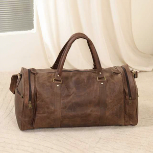 Bolsas de Lona de Cuero Genuino para Hombre, Unisex, Impermeables, Deportivas, Portátiles, de Viaje, con Logotipo Personalizado, Equipaje de Fin de Semana, Forro de Poliéster OEM - Product Image 1