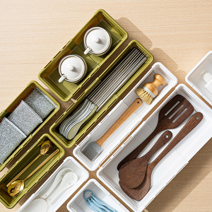 Nhà bếp ngăn kéo lưu trữ nhựa PP lưu trữ hộp chia Kính thiên văn thiết kế được xây dựng trong đũa phân vùng Bộ đồ ăn tổ chức - Product Image 1