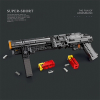 Senapan Blok Bangunan Reobrix Super-Shorty 882PCS Desain Simulasi Mainan, Peluru Aman Sambungan Kuat & Kesenangan Koordinasi Tangan-Mata