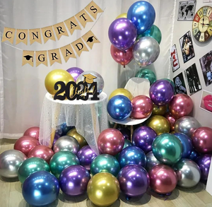 Palloncini Cromati Metallizzati 5 e 10 Pollici, Palloncini in Lattice per <span class=keywords><strong>Compleanno</strong></span>, Baby Shower, Matrimonio, Decorazioni per Feste <span class=keywords><strong>a</strong></span> <span class=keywords><strong>Tema</strong></span> Giungla - Product Image 3