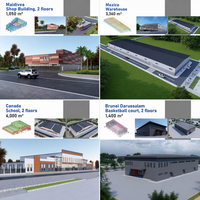 Entrepôt à structure métallique de grande envergure, hangar industriel préfabriqué à portée ultra-large et à plafond clair
